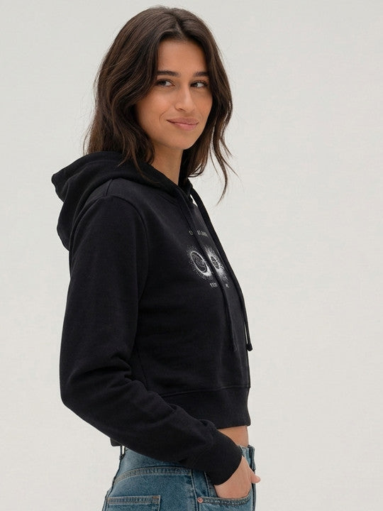 Women Printed Hooded Sweatshirt