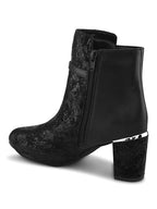 The Lifestyle Co Women Printed Pointed Toe Zip Boots