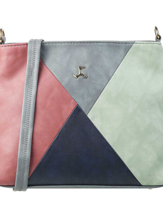 Colourblocked Medium Structured Shoulder Bag