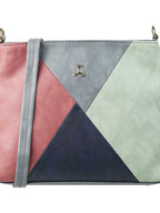 Colourblocked Medium Structured Shoulder Bag