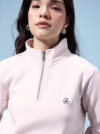 Mock Collar Half-Zipper Sweatshirt