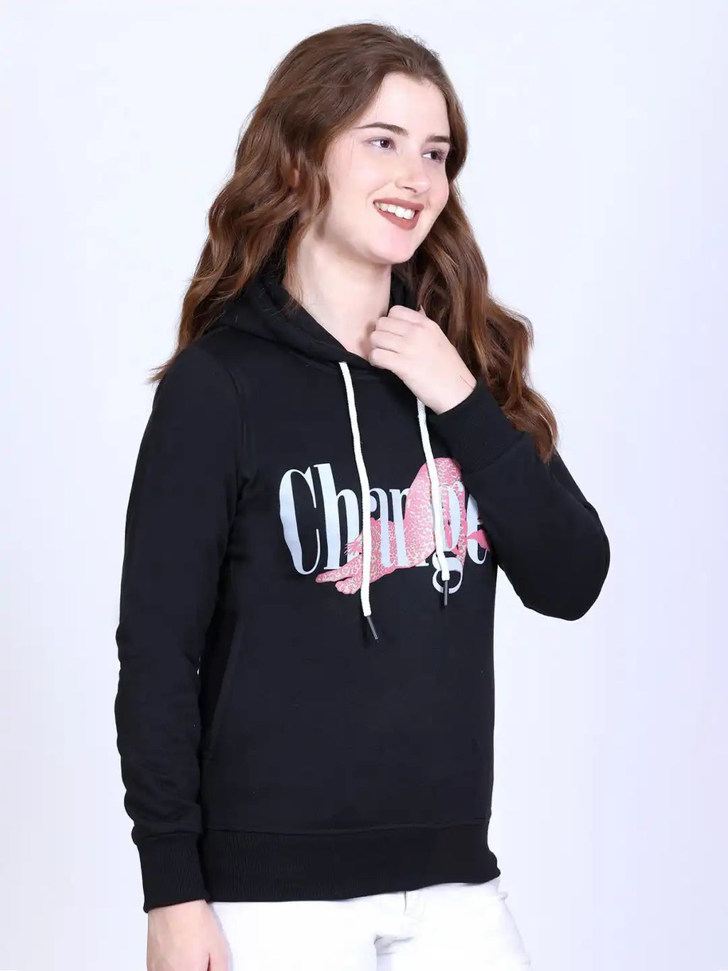 Women Graphic Printed Hooded Sweatshirt