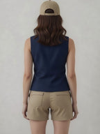 V-Neck Satin Casual Waistcoat