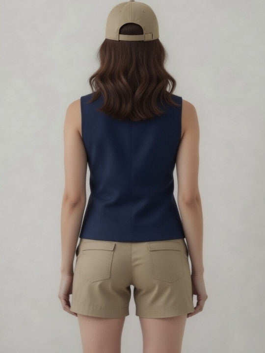 V-Neck Satin Casual Waistcoat
