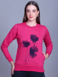 Women Round Neck Printed Sweatshirt