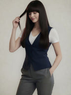 V-Neck Sleeveless Slim Fit Vest