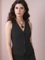Sleeveless V-Neck Slim-Fit Waistcoat