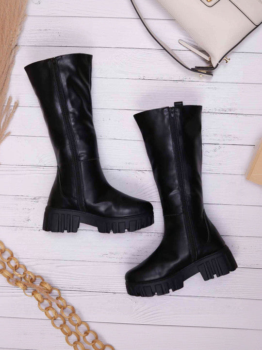 Women Round Toe Zip Winter Boots