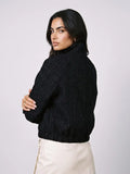 Stand Collar Cropped Tailored Jacket
