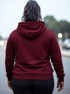 Graphic Printed Hooded Plus Size Full Sleeve Sweatshirt