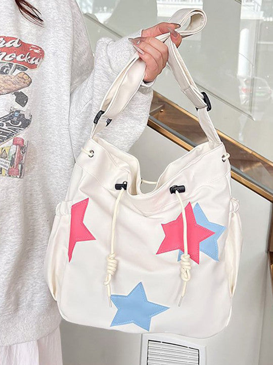 Applique Detail Oversized Shopper Bag