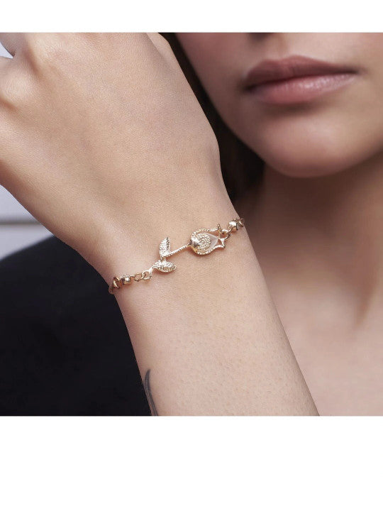 Women Stainless Steel Stone Studded Wraparound Bracelet