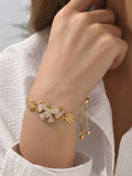 Gold-Plated American Diamond Studded Wraparound Bracelet