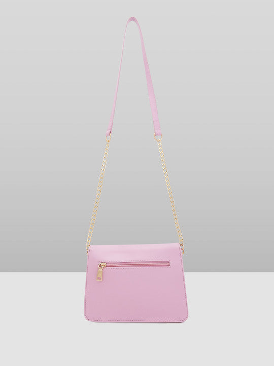 Lilac Solid Small Structured Shoulder Bag
