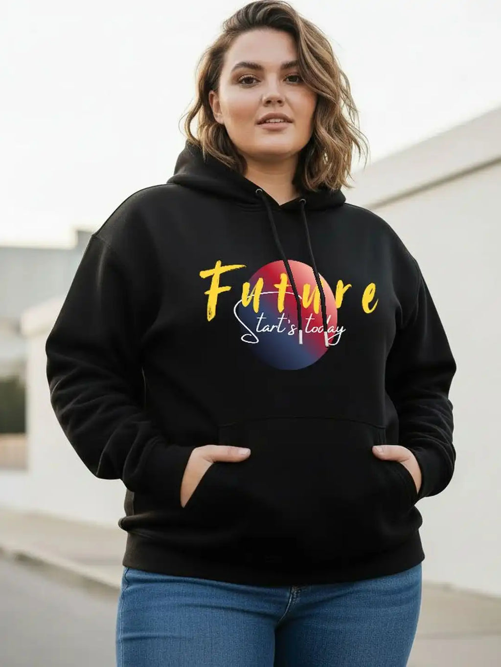 Women Printed Hooded Sweatshirt