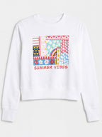 Women White Printed Sweatshirt