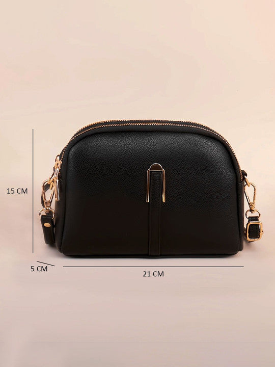 Detachable Strap Structured Sling Bag