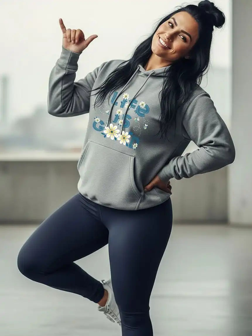 Women Printed Hooded Sweatshirt