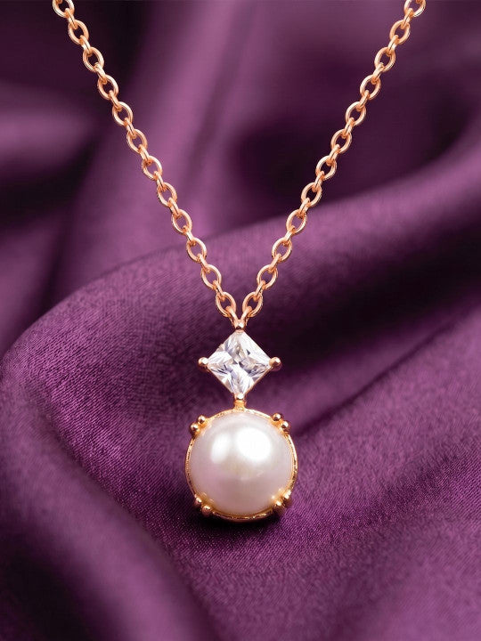 Brass Rose Gold-Plated Necklace
