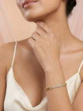 14K Gold-Plated Cubic Zirconia Cluster Anti-Tarnish Bracelet
