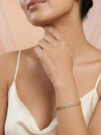 14K Gold-Plated Cubic Zirconia Cluster Anti-Tarnish Bracelet