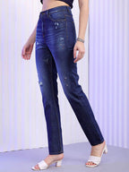 Women Straight Fit Distressed Light Fade Jeans