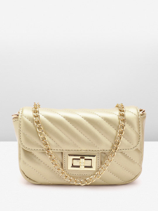 Leather Quilted Structured Sling Bag