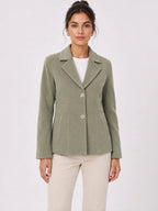 Women Notched Lapel Single-Breasted Blazers