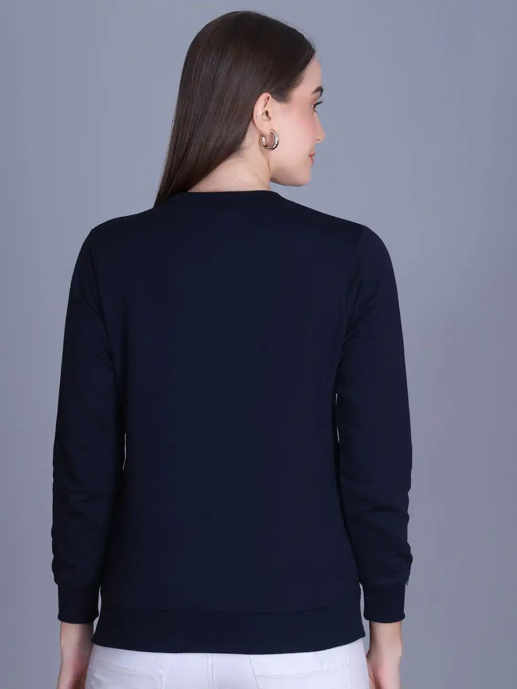 Women Round Neck Printed Sweatshirt