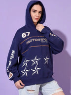 Women Printed Hooded Sweatshirt