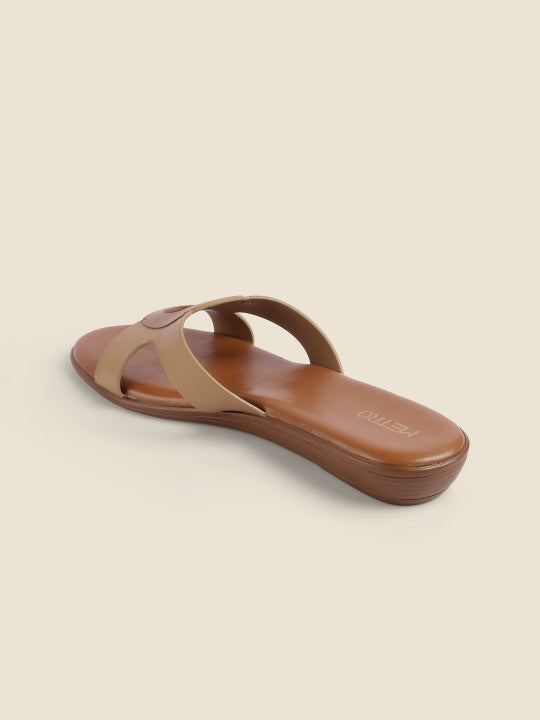 Women Colourblocked Open Toe Flats