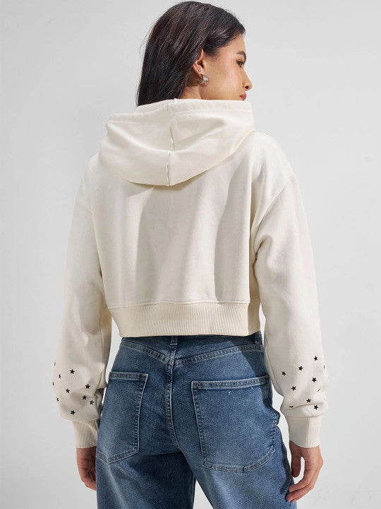 Women Printed Hooded Sweatshirt