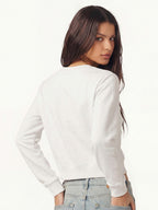 Women White Printed Sweatshirt