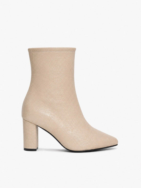 Women Textured Pointed Toe Zip Regular Boots