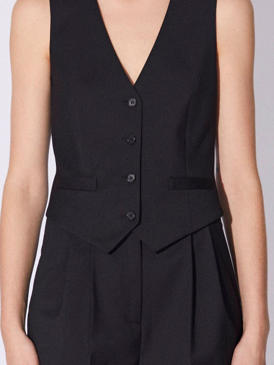 Sleeveless V-Neck Slim-Fit Waistcoat