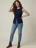 Scoop Neck Sleeveless Waistcoat