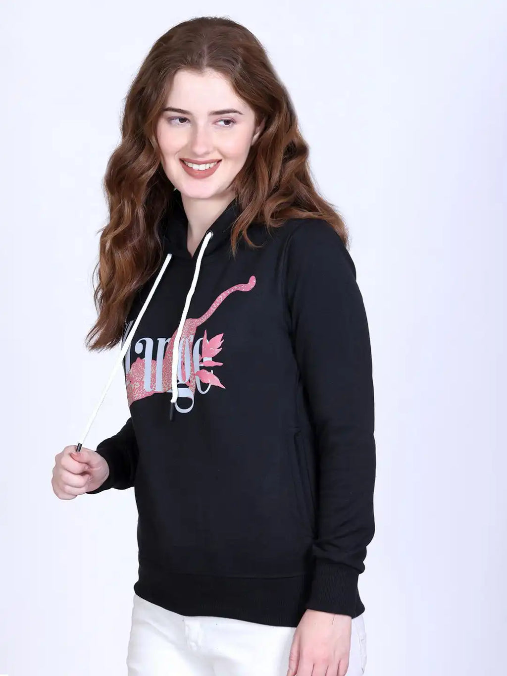 Women Graphic Printed Hooded Sweatshirt