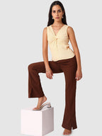 Women Textured Flared Trousers