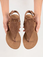 Women Woven Design Leather Casual Gladiators with Buckles Flats