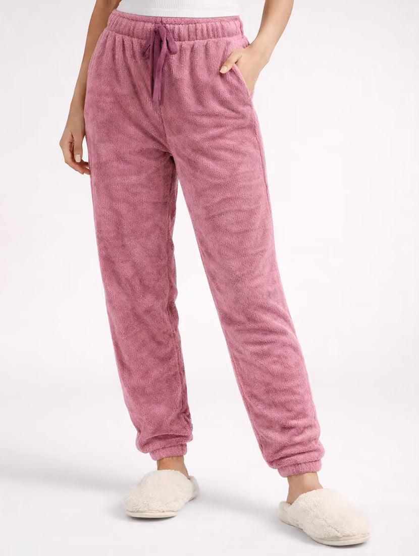 Women Solid Mid Rise Jogger