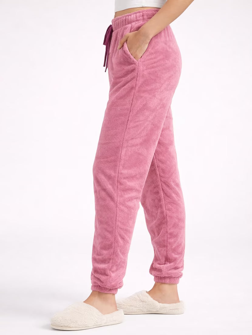 Women Solid Mid Rise Jogger