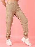Women Beige Solid Jogger