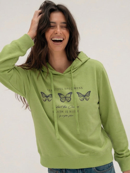 Women Printed Hooded Sweatshirt