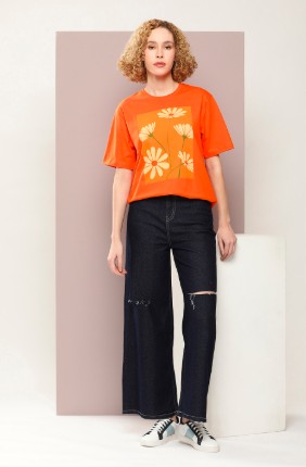 Women Graphic Printed Oversized T-shirt