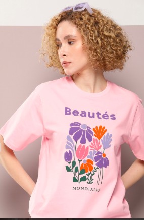 Graphic Printed Oversized Embossed Pure Cotton T-shirt